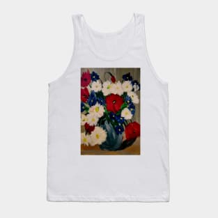 lovely vibrant bouquet of flowers in a silver vase Tank Top